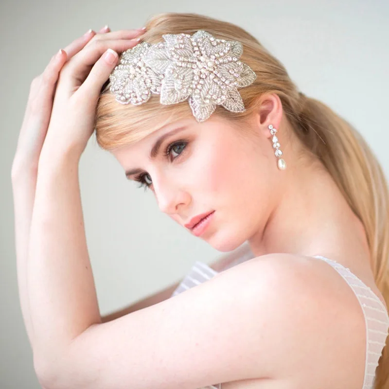 

Gold 1920s Flapper Headpiece Headband with eacock Feather Great Gatsby Vintage Accessories