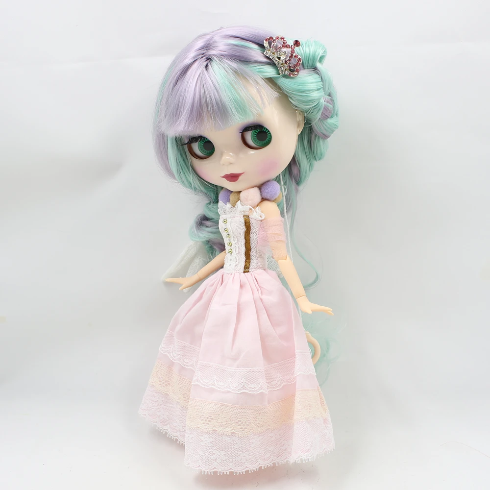 Nude Blyth bjd 1/6 кукла фиолетовый микс мяты длинные волосы с суставом тела куклы игрушки для детей