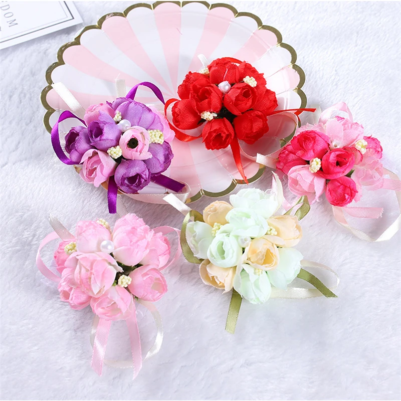 6 видов цветов бутоньерки сестры рука об руку цветы Искусственные Свадебные для