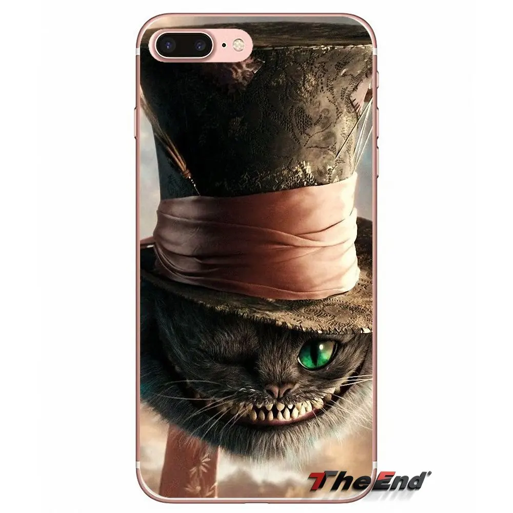 Алиса в стране чудес космический Чеширский чехол для Apple iPhone X 4 4S 5 5S SE 5C 6 6S 7 8 Plus 6Plus