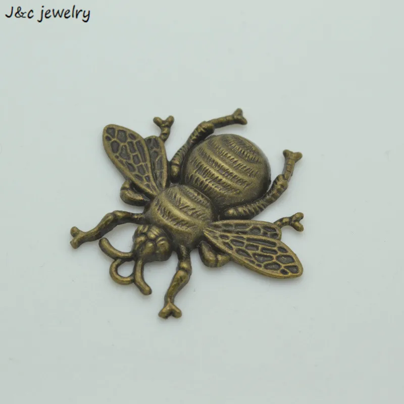 Оптовая продажа 6 шт./партия металлический античный бронзовый пчела Подвески