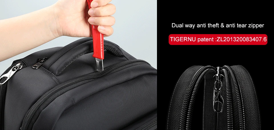 Tigernu 22L большой рюкзак для ноутбука Водонепроницаемый Противоугонный мужской рюкзак USB зарядка бизнес рюкзак для путешествий mochila masculina