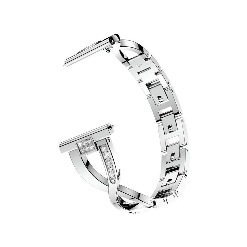 

Multicolor Alloy Watchband + Rhinestone Diamond Suitable for Fitbit Charge3 X-shaped Classic Jewelry Band Link Strap