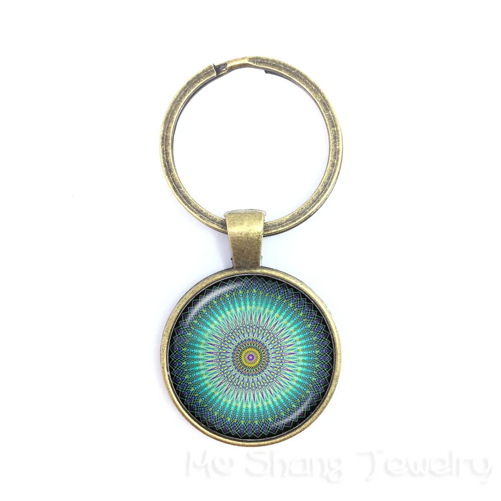 Indian Jewelry Mandala Keychain OM For Man Women Yoga Flower Zen Buddhist Meditation Pendant | Украшения и аксессуары