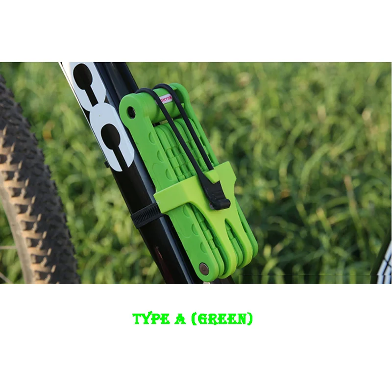 TYPE A GREEN Велосипедные складывающиеся замки, анти-порезы, безопасность, MTB, складной велосипедный замок, профессиональная Противоугонная защита, сплав, сталь, складной велосипедный замок - Цвет: TYPE A GREEN