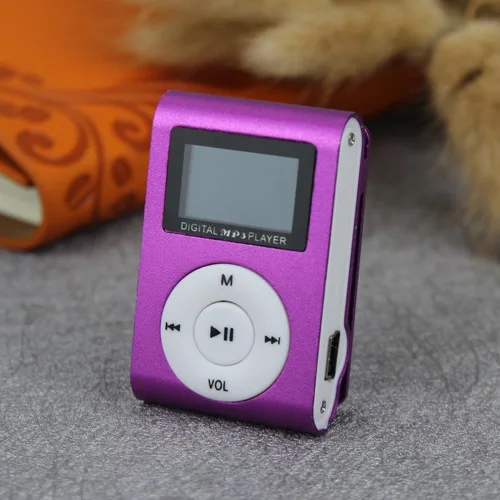 Фиолетовый DAONO автомобильный мини USB Клип ЖК-экран MP3 музыкальный плеер Поддержка MP3-плеер USB спортивный металлический музыкальный плеер - Цвет: Фиолетовый