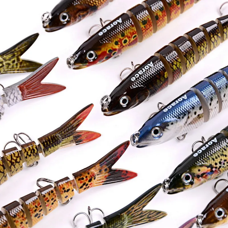 13 см 19 г Тонущая воблер 8 сегментов рыболовная приманка Мульти соединенная Swimbait