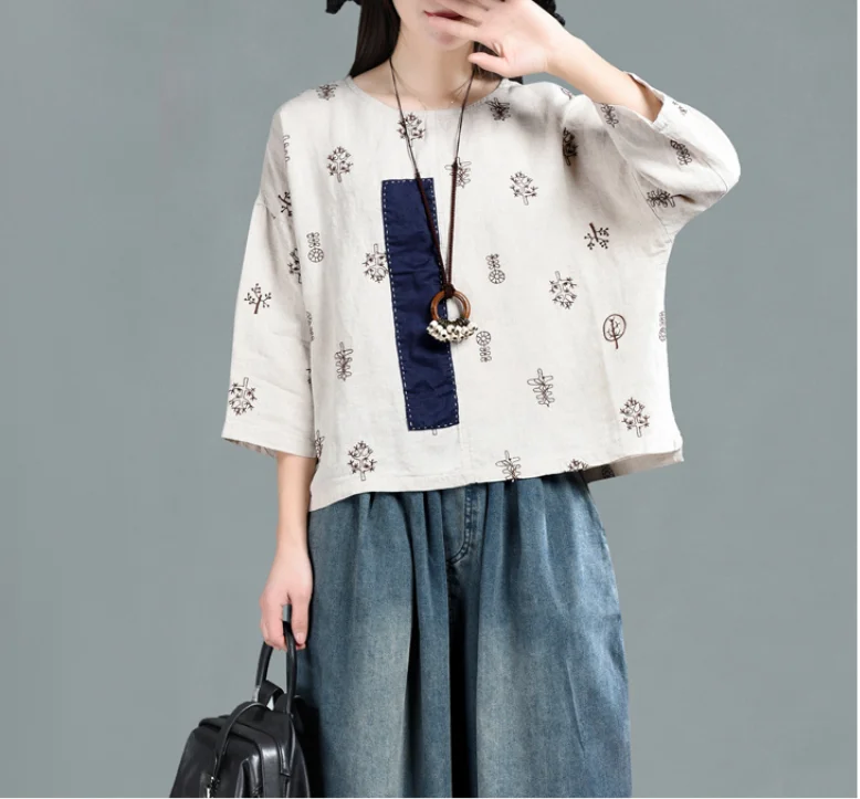 Весенняя футболка в стиле ретро женские свободные пуловеры большого размера