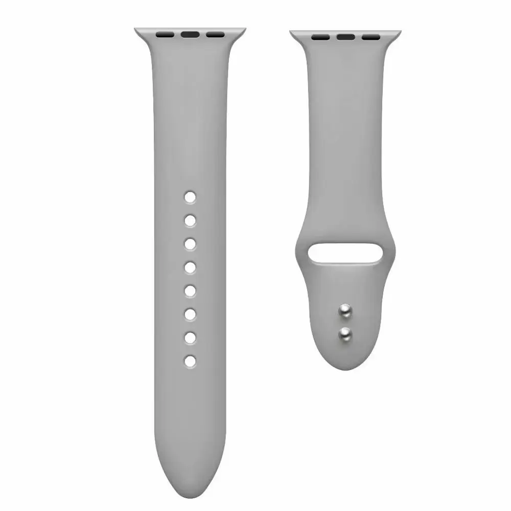 Light grey 10 шт./лот 22 2 цвета пряжки твердый силикон ремешок для наручных часов Apple Watch Смарт i-Watch 38/40/42/44 мм браслеты 1/2/3/4G браслет - Цвет: Light grey