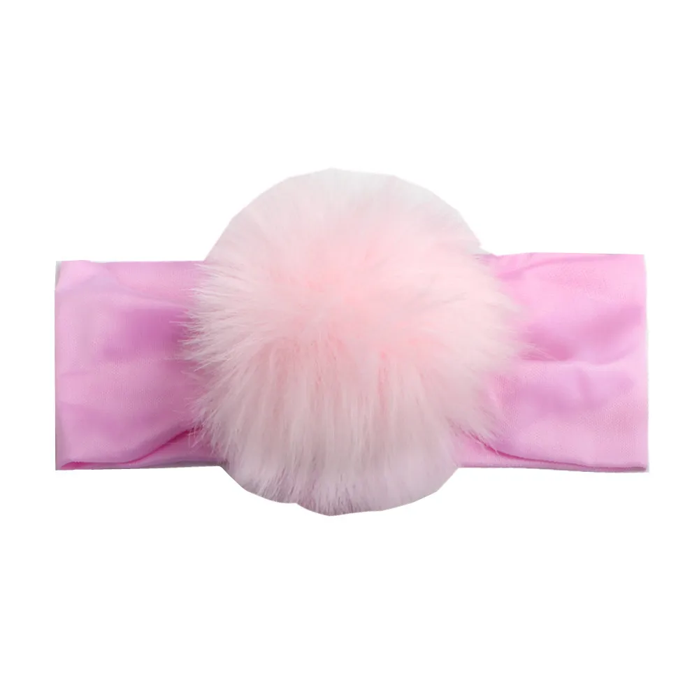 Newborn Photography Props Soft Faux Rabbit Fur Pom Headband Cute Winter Hairband Children Headwear For 0-6 Months Baby Girls | Детская