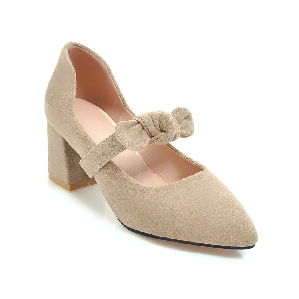 В 2018 году весна-осень и новая Толстая Женская обувь на высоком каблуке с закрытым