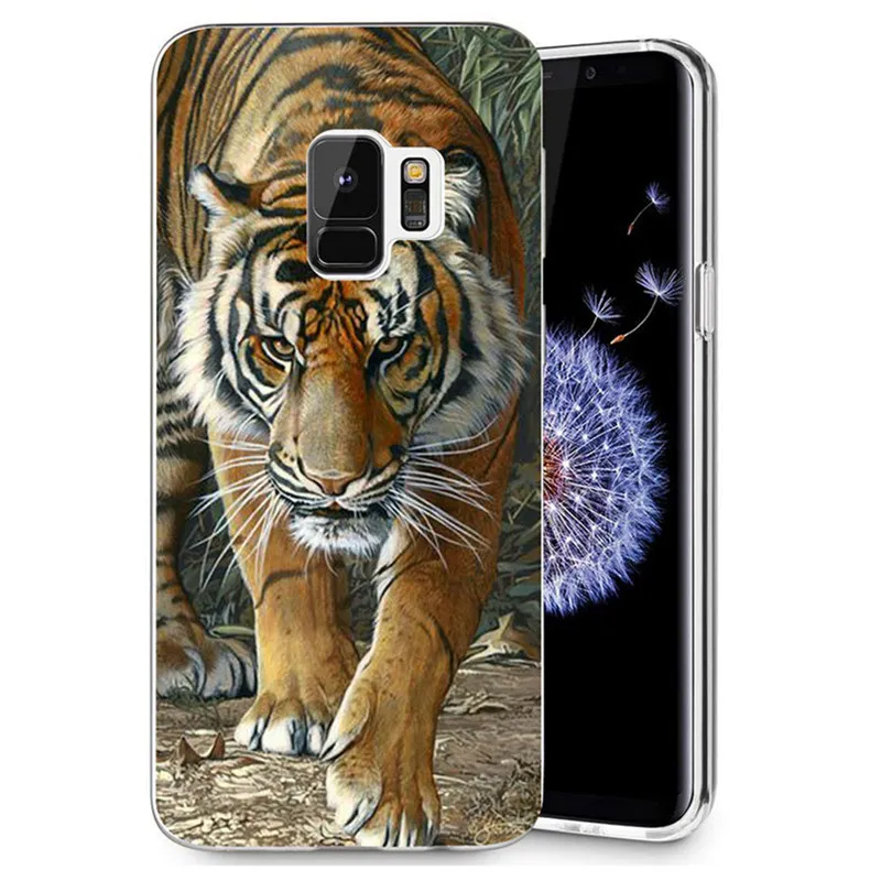Case For Samsung Galaxy S9 S9Plus S8 Plus S7 edge Note 8 J500 J530F J720 A3 A5 2016 2017 TPU Soft Lion Tiger Painted E043 |