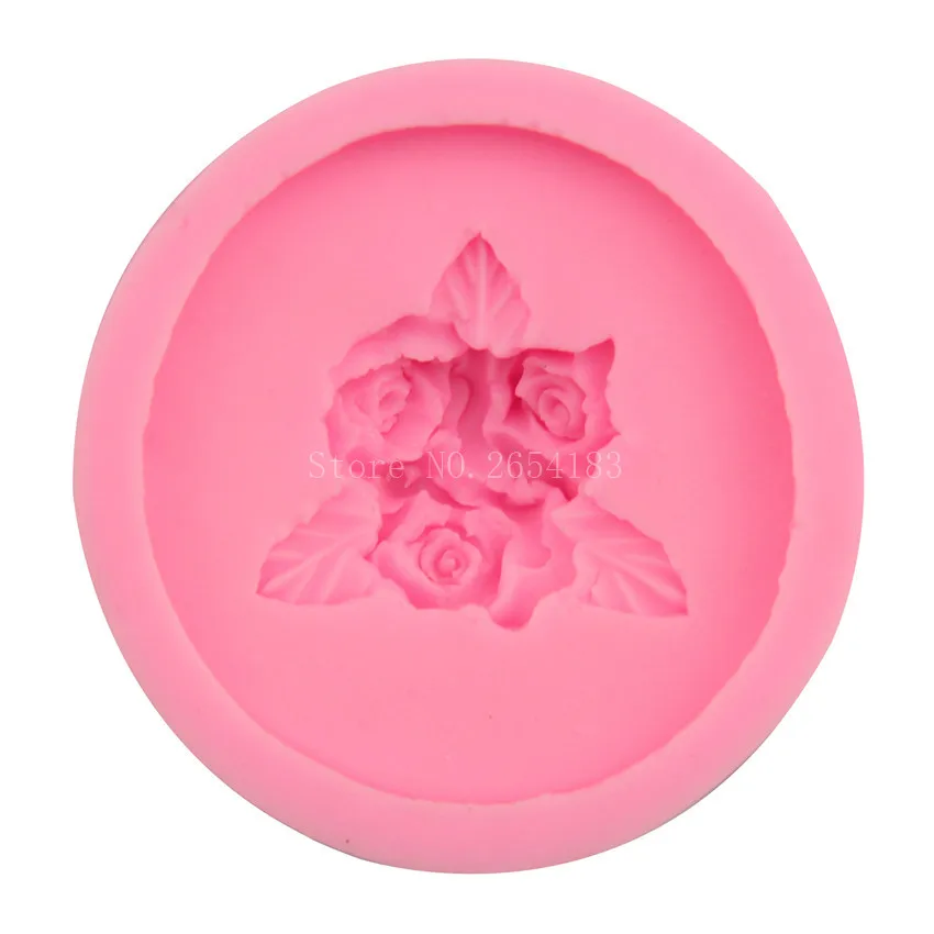 Цветок роза с листьями силиконовое мыло для помадки 3D желе конфеты шоколад