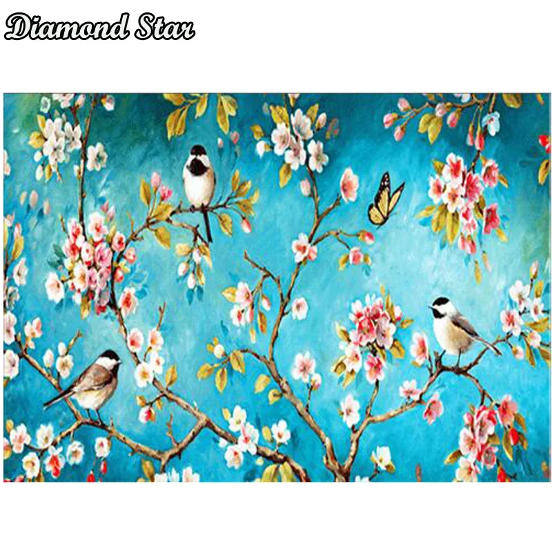 

5D DIY diamond embroidery bird flower diamond painting Cross Stitch full square drill Rhinestone mosaic decoration gift