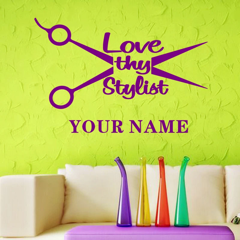 Beauty Salon Sticker Hair Wall Decal Barber Shop Scissor Vinyl Window Decals Decor Mural Hairdresser Glass | Дом и сад