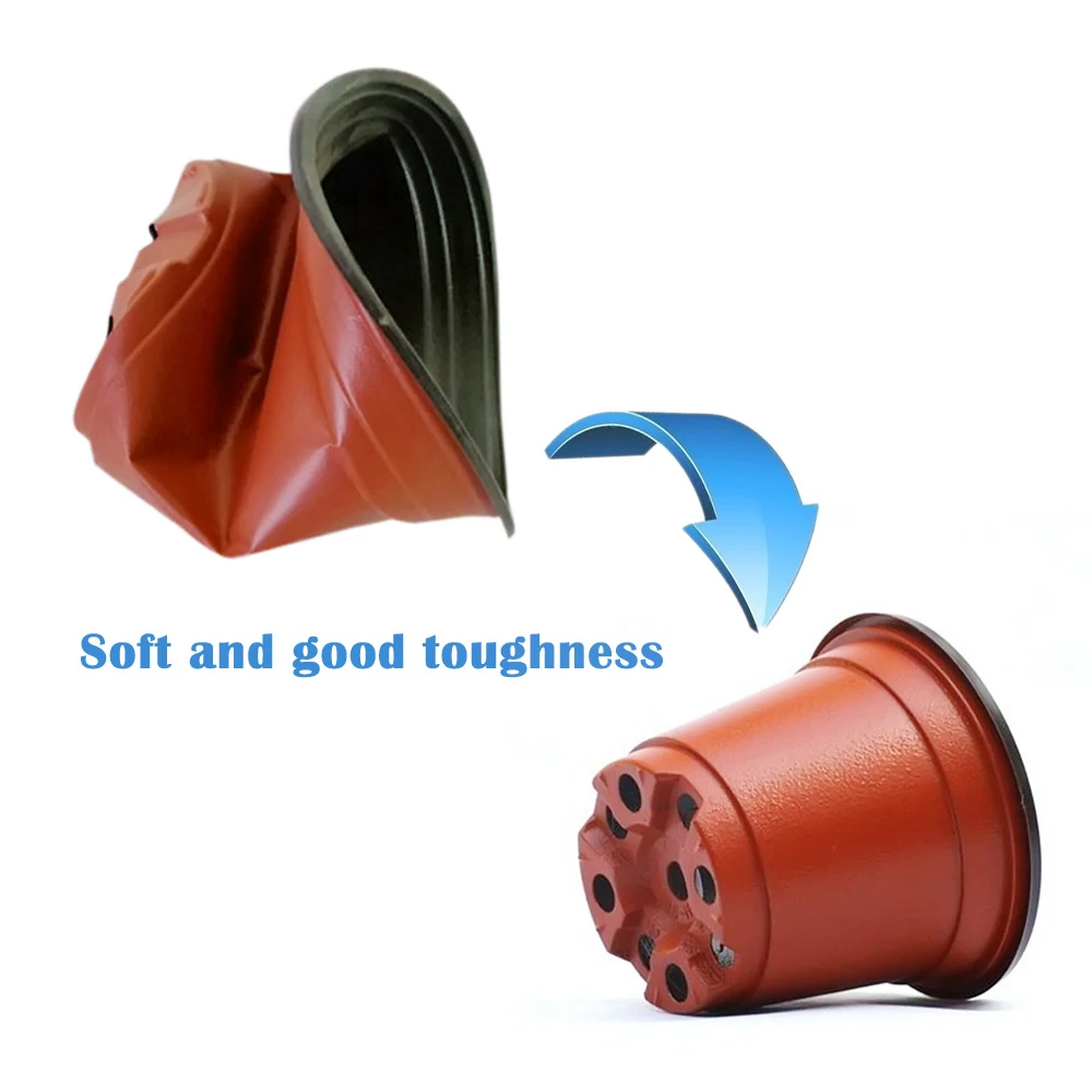 Behogar 50 шт. Пластик цветочные горшки двойной Цвет садовые питомники контейнер для