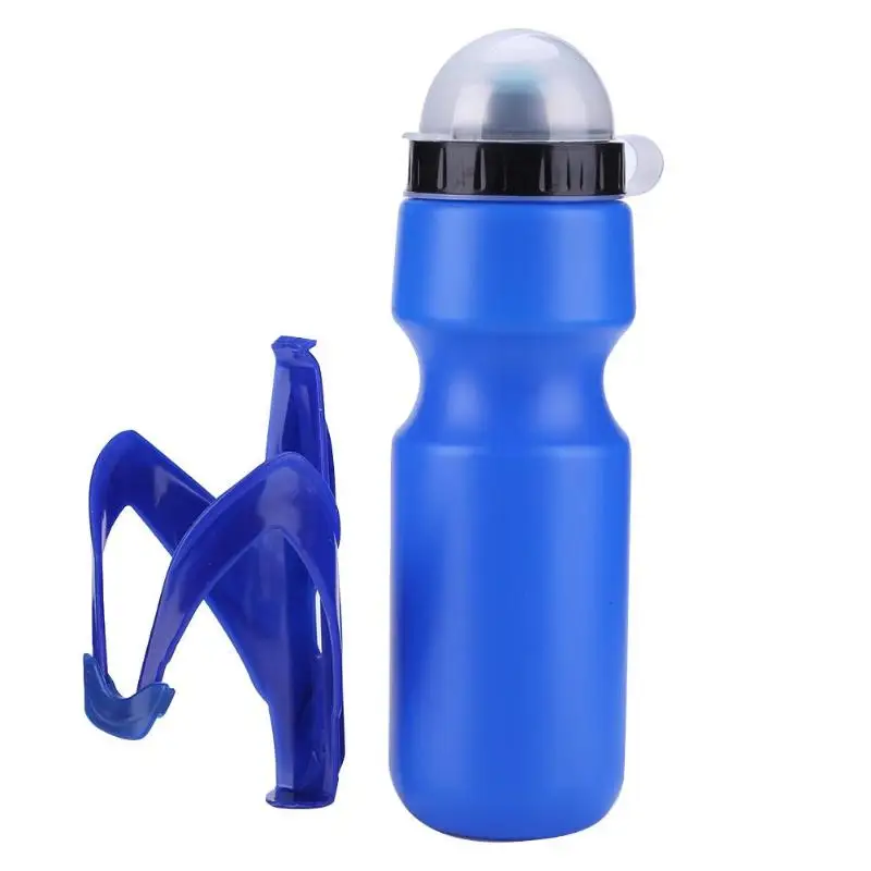 7 Color 650ML Portable Outdoor Bike Bicycle Cycling Sports Drink Jug DIY Water Bottle Cup Bicycle Bottle with Holder - Цвет: Blue