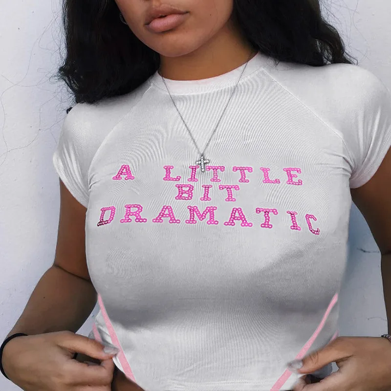 2019 модные укороченные топы с принтом букв жилет рубашки Sexy Для женщин летние