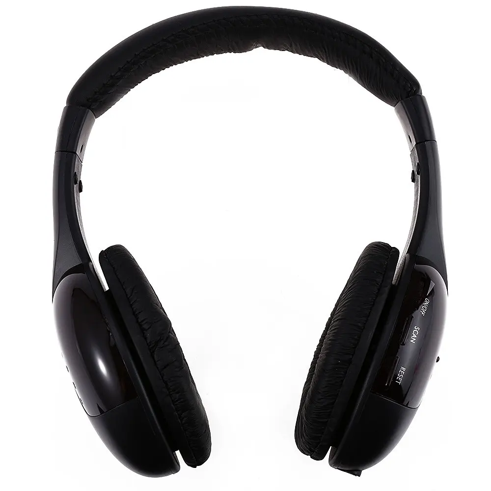 5 в 1 Hi-Fi Беспроводные наушники с микрофоном излучатель для FM радио MP3 чат онлайн монитор супер бас наушники auriculares - Цвет: black