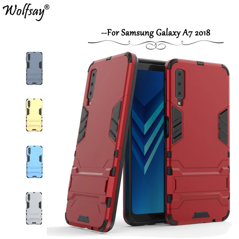 Чехол для Samsung Galaxy A7 2018 роскошный армированный силиконовый чехол телефона задняя