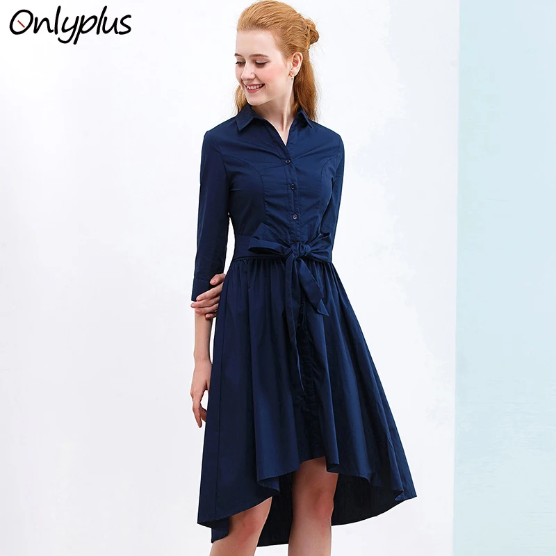 Женское платье с поясом черное синее неровным краем|collar dress|autumn dressdress fashion women |