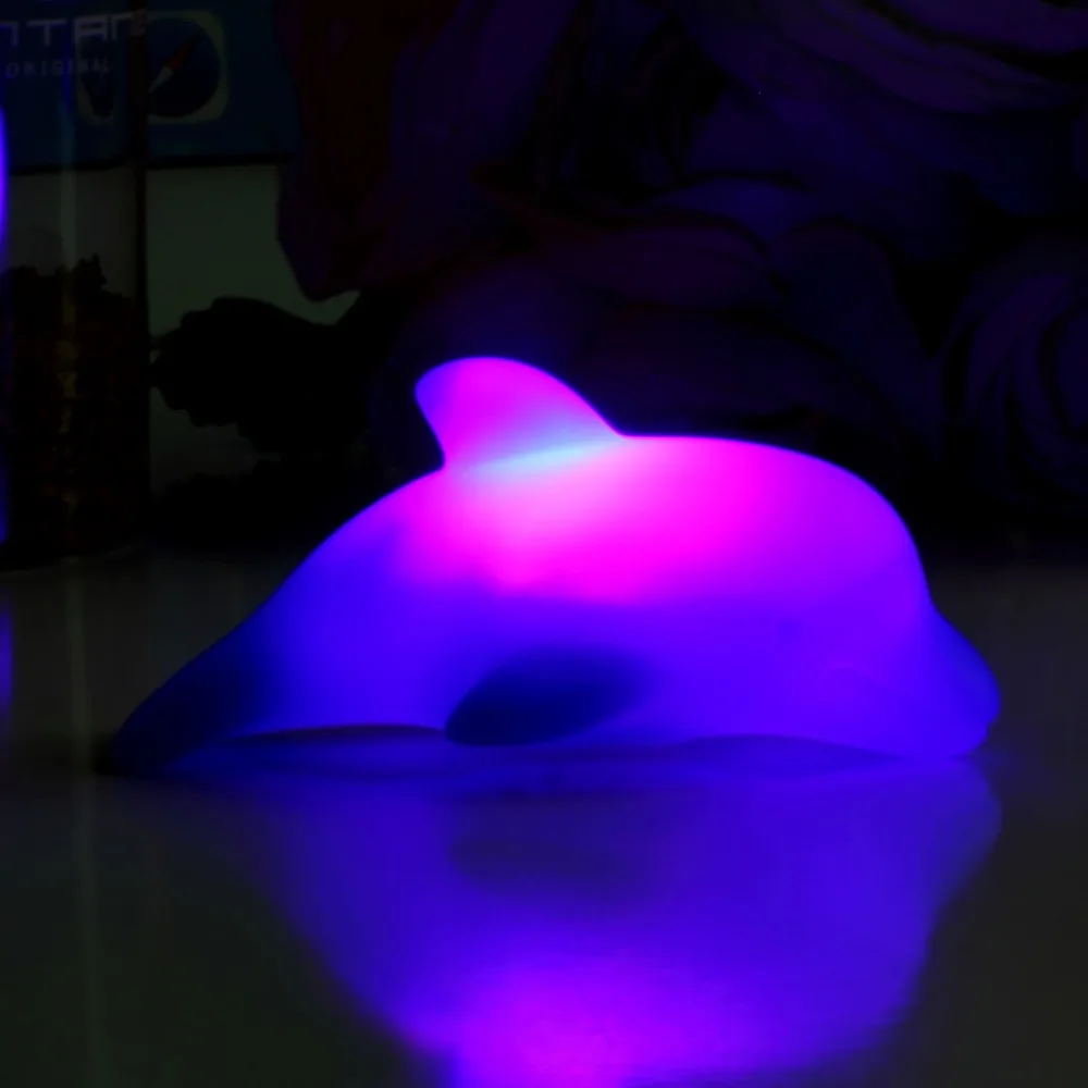 2017 популярные детские Для ванной LED лампа Дельфин Прекрасный игрушка красочные