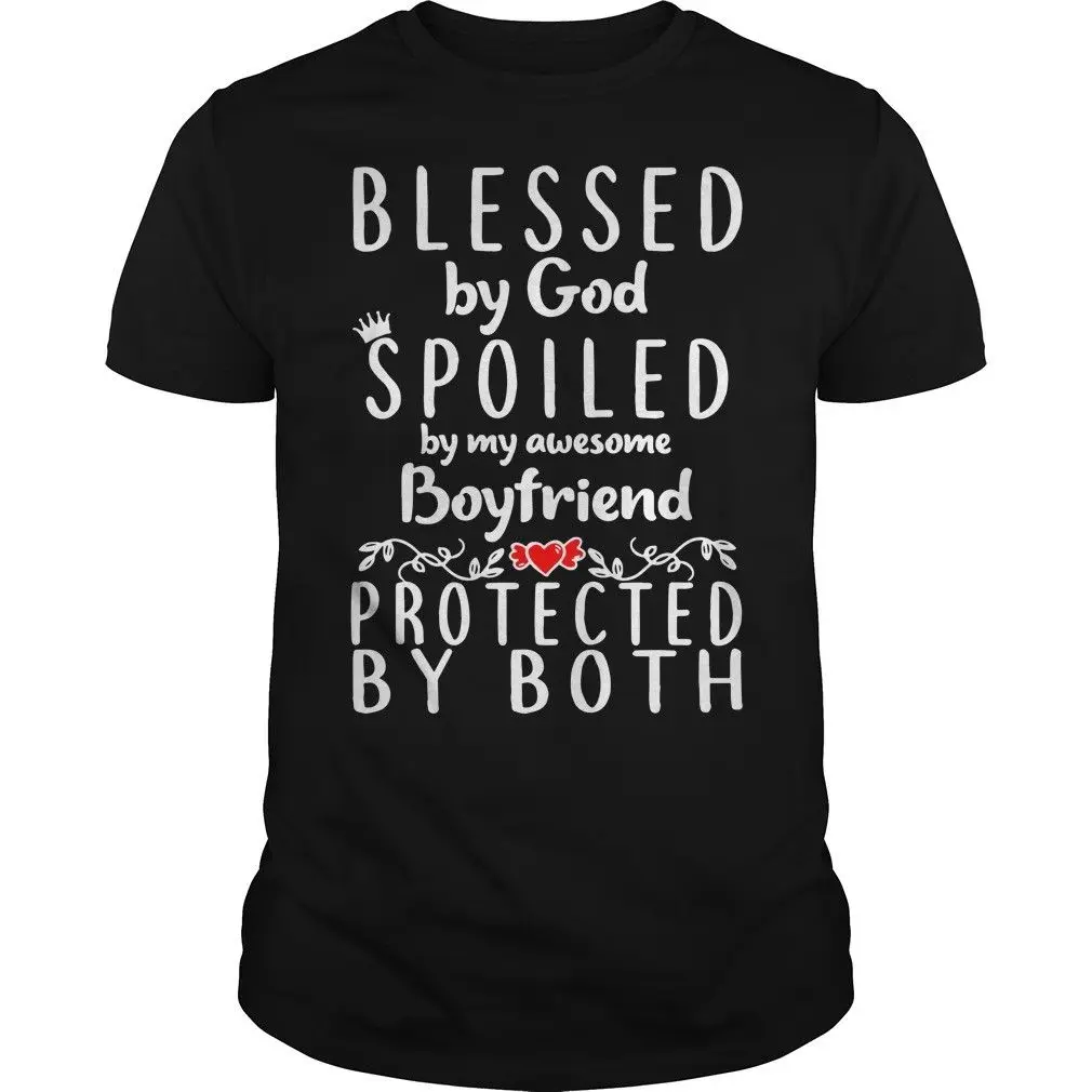 Blessed By God испорченный моим потрясающим бойфрендом защищенный обеих рубашек