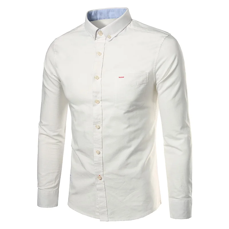 

Бизнес Повседневная рубашка для мужчин, Цвет хлопок высокое качество тонкая рубашка для мужчин с длинным рукавом платье с длинным рукавом т...