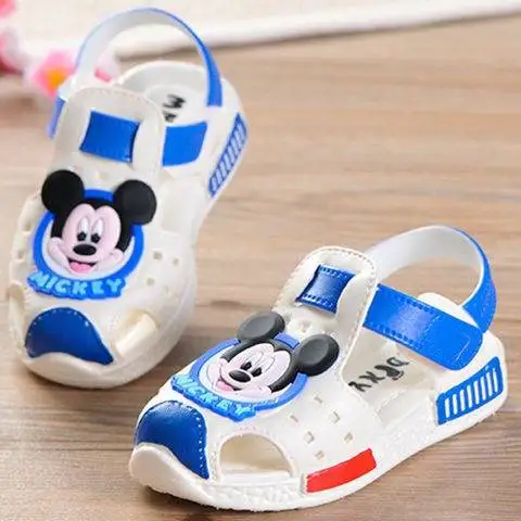 Детские Нескользящие пляжные туфли Disney с мягкой подошвой сандалии Микки и Минни