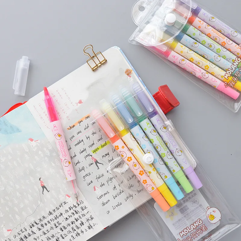 6 шт./компл. маркер для белой доски двойной головкой Творческий жидкости Цвет