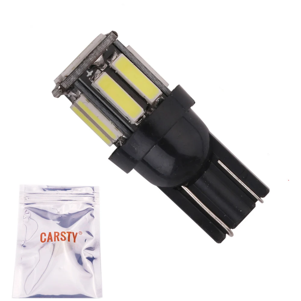 Carsty 4 шт. T10 светодиодный светильник 7020 SMD чип 194 168 для номерного знака интерьерные