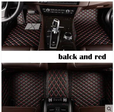 Автомобильные коврики на заказ для hyundai creta kia rio 3 mazda CX-5 toyota corolla для peugeot 308 honda accord volkswagen polo sedan - Название цвета: black and red