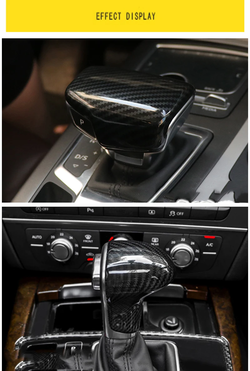 SRXTZM ABS, как Carbon Fibre 1 шт. для Audi A3 8 В S3 A4 B8 A5 A6 C7 S6 A7 S7 A8 Q5 Q7 автомобиля Скорость Шестерни ручка переключения крышка головки Стикеры