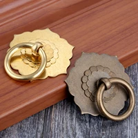 1pc vintage brass jewelry box ring knobs furniture hardware antique drawer cabinet door kitchen pull handle 35mm
