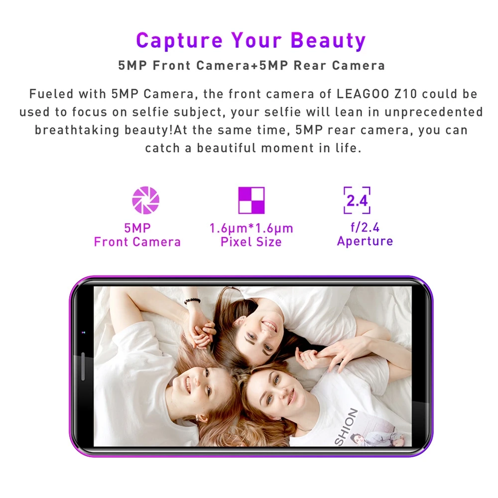 LEAGOO Z10 смартфон с 5 0 дюймовым дисплеем четырёхъядерным процессором MT6580 ОЗУ 1 ГБ