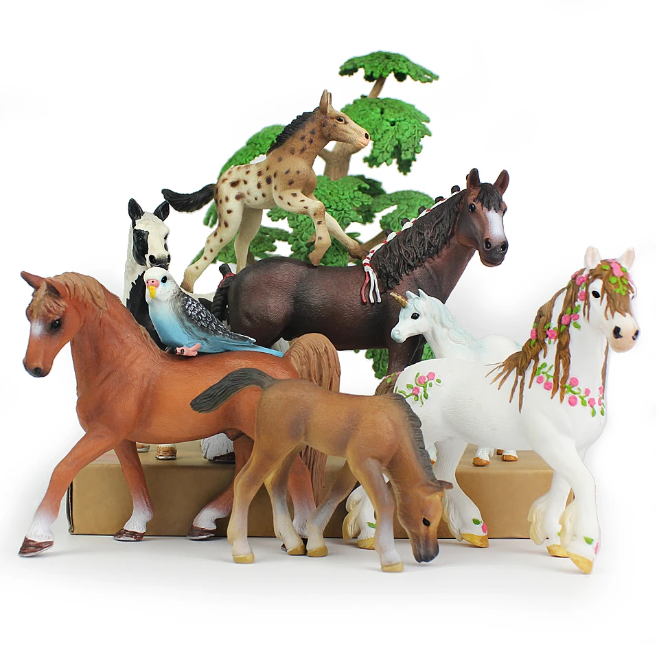 Original Wild Animal model Ranch horse Toy set in action Figures childrens Education Gifts Ornament | Action