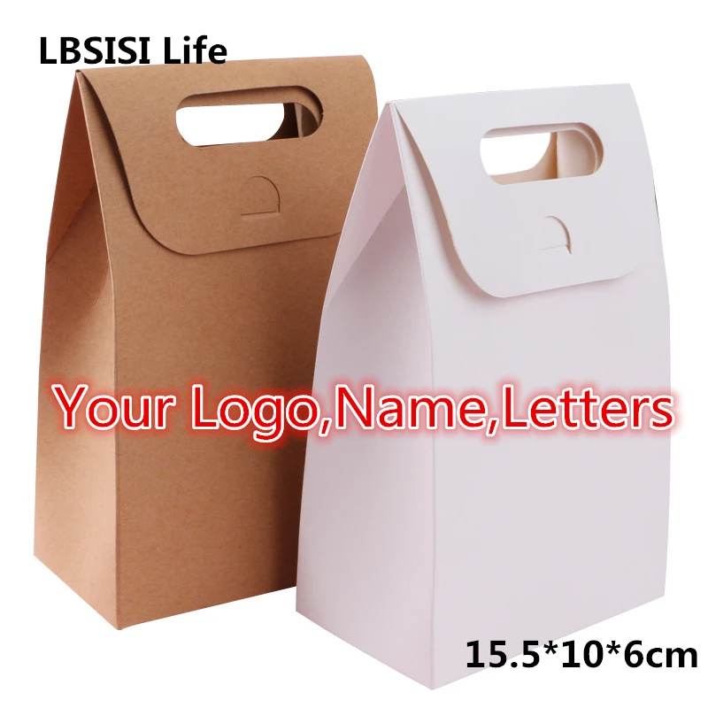 LBSISI Life 10 шт. крафт бумажная коробка с индивидуальным логотипом именем конфет