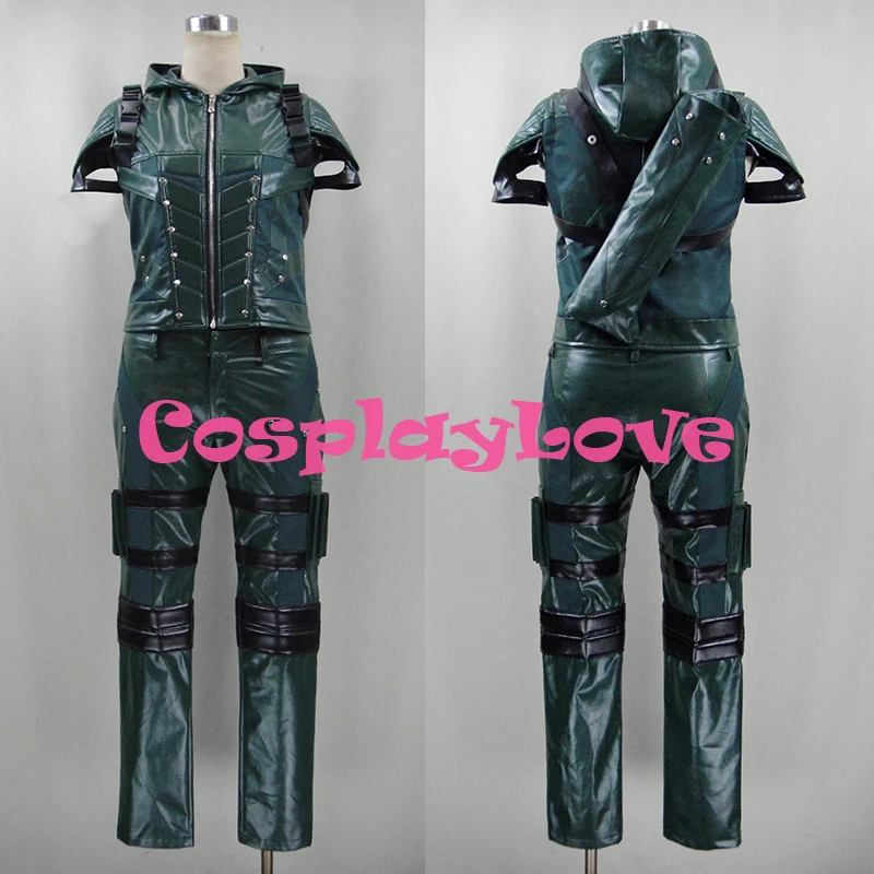 

New Custom Made America Movie Arrow 4 Oliver Queen Green Arrow Cosplay Costume High Quality CosplayLove with shoes cover