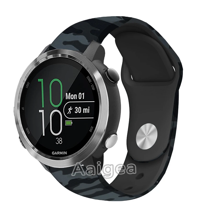 Camouflage gray Камуфляжный силиконовый ремешок для часов Garmin Forerunner 645 музыкальный сменный спортивный браслет 20 мм ремешок для наручных часов унисекс - Цвет ремешка: Camouflage gray