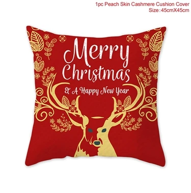 HUIRAN Merry Christmas красные декоративные наволочки Рождественский Чехол на подушку украшения для дома Noel Navidad новогодний декор - Цвет: pillowcase 9