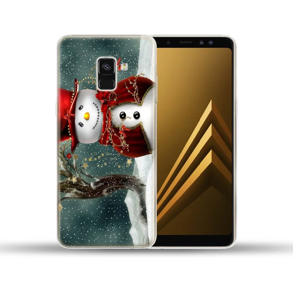Рождественский мягкий чехол из ТПУ для Samsung Galaxy A3 A5 A7 2015 2016 2017 2018 A9 A6 A8 Plus Star