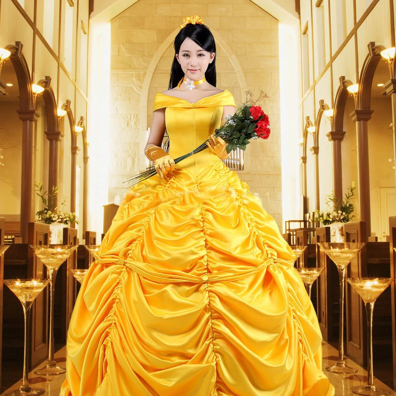 2016 Новый Урожай желтый Слэш шеи Викторианской Southern Belle Бальные Платья Высокого