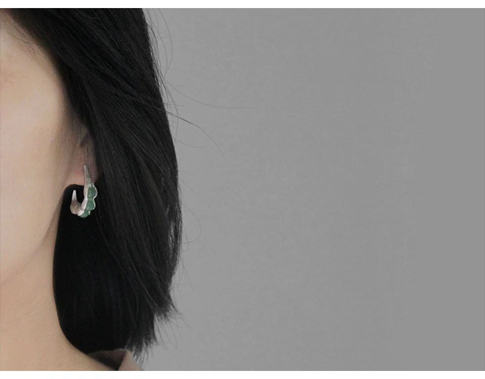 Lotus Fun реальные 925 серебро ручной работы Fine Jewelry натуральный зеленый камни Творческий Стручки гороха Дизайн Длинные Висячие серьги для Для женщин