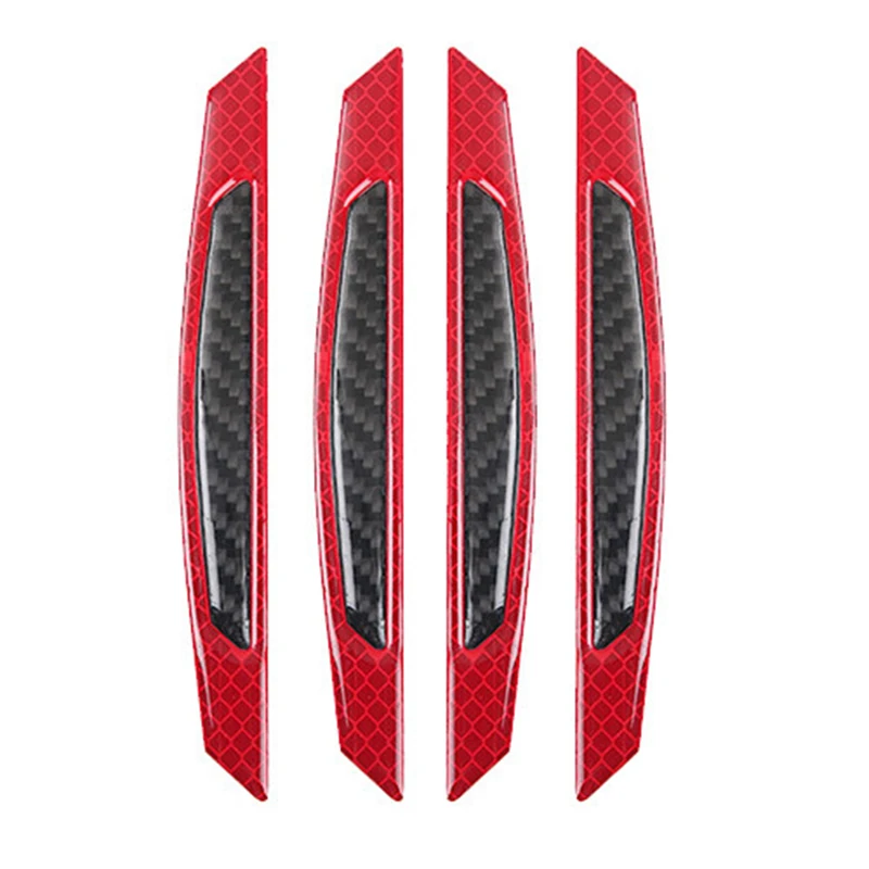 Red inner black 4 шт. Авто Боковая анти-царапина полоса Предупреждение ющий знак безопасности Светоотражающая полоса анти-столкновения автомобиля двери бампер стикер автомобильные аксессуары - Цвет: Red inner black