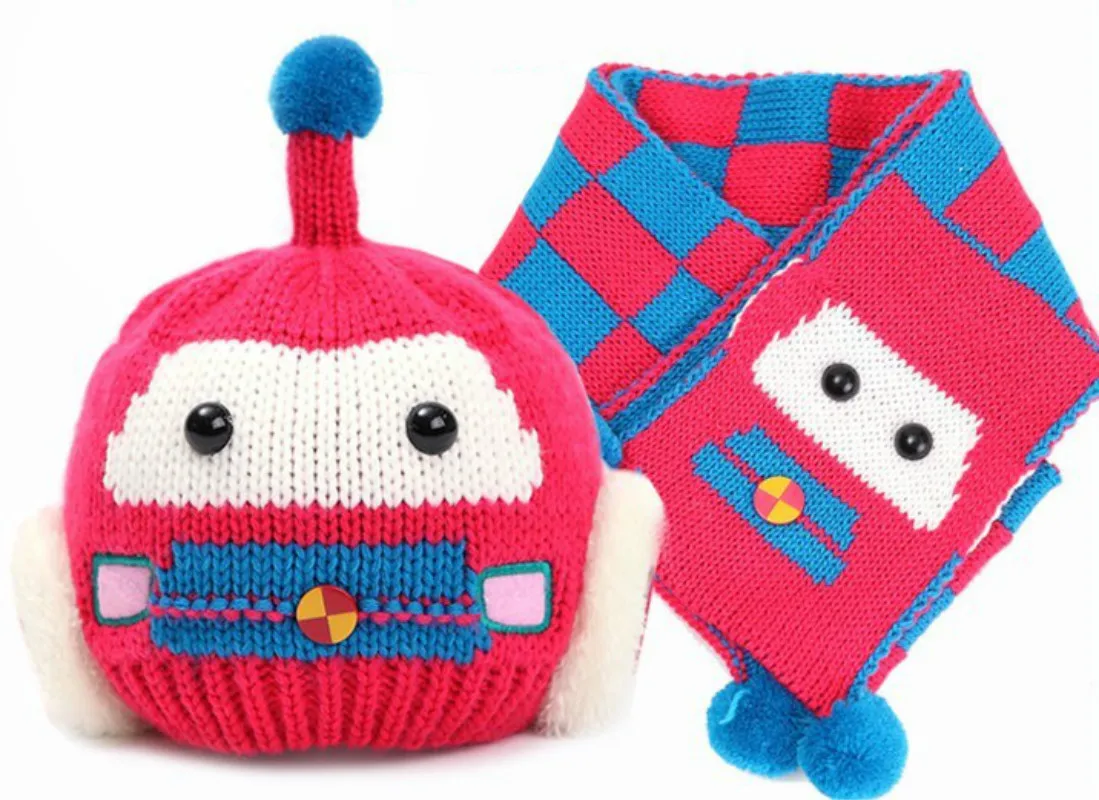 Новые детские зимние шапки шарф комплекты из 2 предметов теплые с изображением