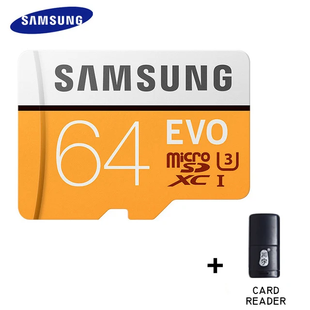 SAMSUNG карта памяти Micro SD класса 10 32 gb TF Card 64 Гб 128 Гб microsdhc U3 4K HD до 100 МБ/с. дропшиппинг карты sd слот для карт памяти - Емкость: MP64G-TFReader