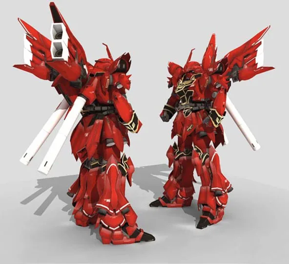 Позитивная пропорция Gundam MSN 06S Новый Anzhou 38 см High 3D бумажная модель DIY|Картонные