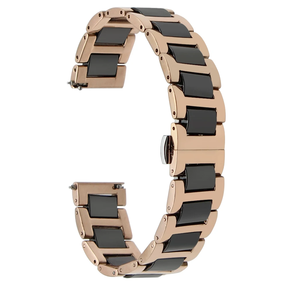 Ремешок из керамики и нержавеющей стали для наручных часов быстросъемный