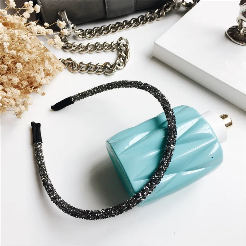 

WEIJUN Women Adult Fashion Hairbands Solid Headwear Flash Drill Narrow edged Hairpin Hair Accessories Girls Hair Accessories