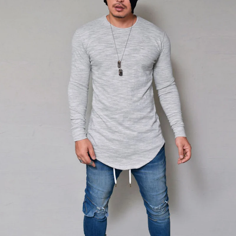 10 цветов плюс размеры 5XL лето и осень мода повседневное тонкий camisetas hombre с длинным